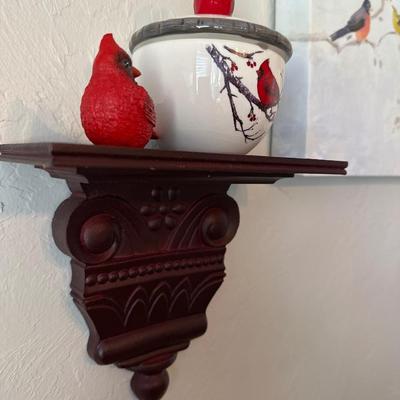 Bird print & sconces