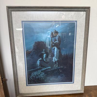 Limited Edition 28/950 signed print by Bud Burnham, titled "American Indian Print". 23” x 27”