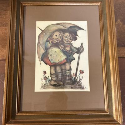 Vintage Goebel Hummel Framed Print "Stormy Weather"