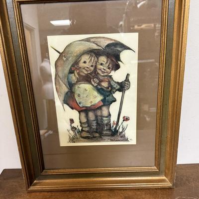 Vintage Goebel Hummel Framed Print "Stormy Weather"