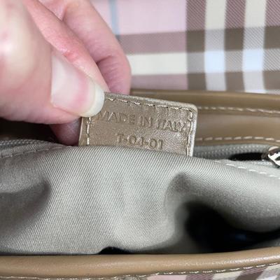Burberry Pink/Brown House Check PVC Top Handbag