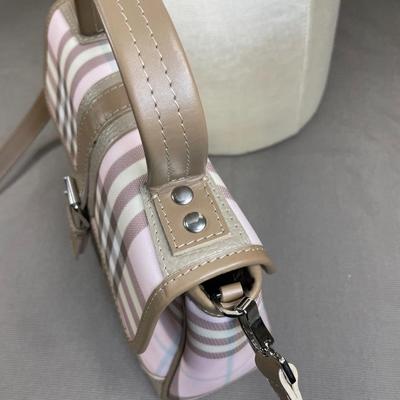 Burberry Pink/Brown House Check PVC Top Handbag