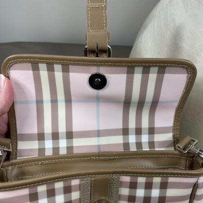 Burberry Pink/Brown House Check PVC Top Handbag