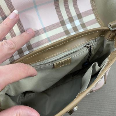 Burberry Pink/Brown House Check PVC Top Handbag