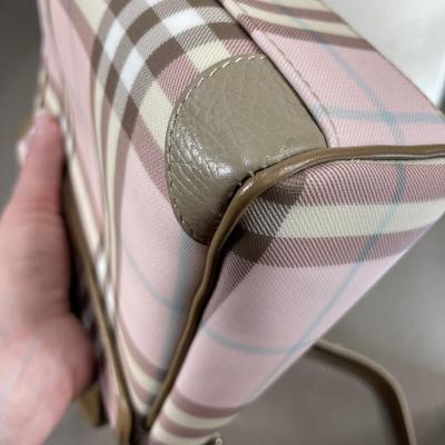 Burberry Pink/Brown House Check PVC Top Handbag