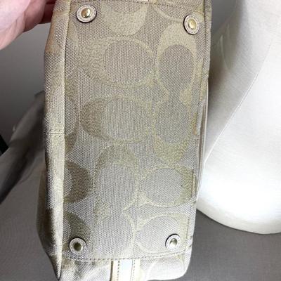 Coach Handbag with Gold Leather trim