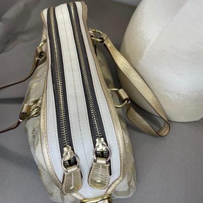 Coach Handbag with Gold Leather trim