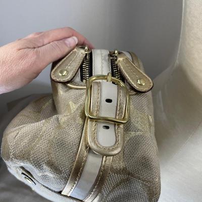 Coach Handbag with Gold Leather trim