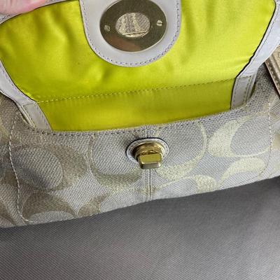 Coach Handbag with Gold Leather trim