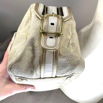 Coach Handbag with Gold Leather trim