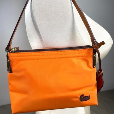 Dooney & Bourke Orange/Hot Pink Nylon Handbag New!