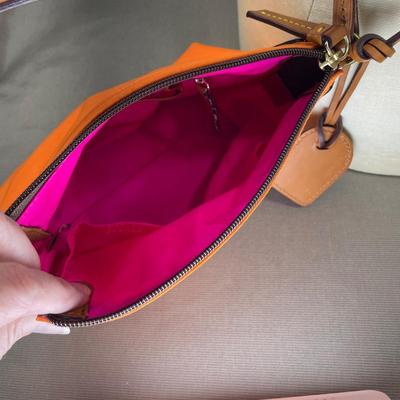 Dooney & Bourke Orange/Hot Pink Nylon Handbag New!