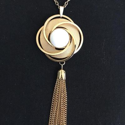 Vintage Gold tone tassel necklace