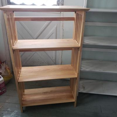 Two Collapsible Wooden Shelves (L-KD)
