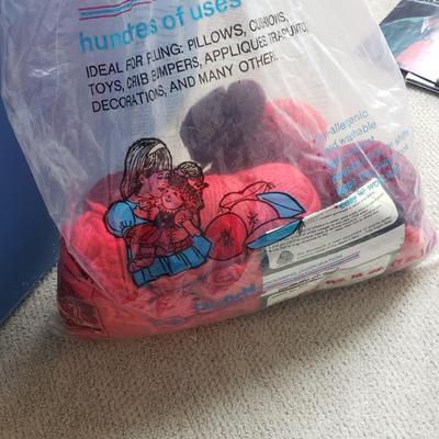 Two Tubs of Yarn and Knitting Supplies