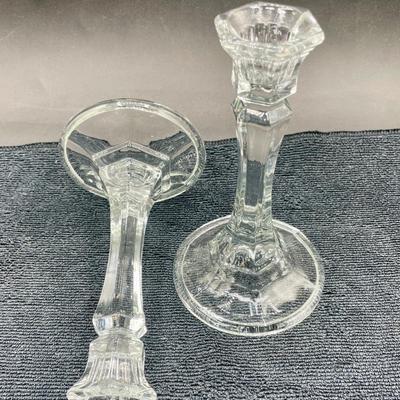 Simple Crystal Candlestick Holders