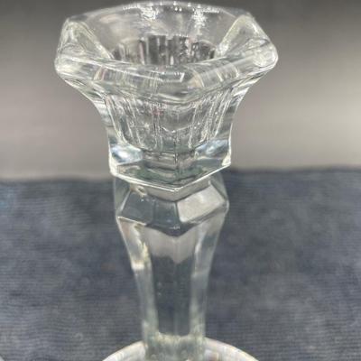 Simple Crystal Candlestick Holders