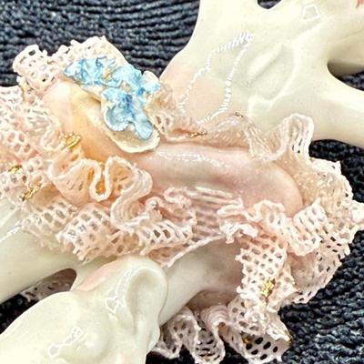 Vintage Dresden Lace Style Porcelain Lace Ballerina Figurine no maker marks