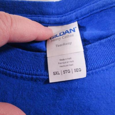 1 Polo shirt, 1 t-shirt, both blue