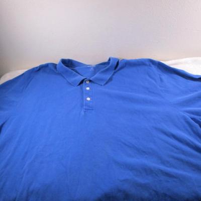 1 Polo shirt, 1 t-shirt, both blue