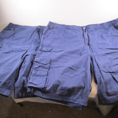 2 pr cargo shorts, navy blue, excellent condition
