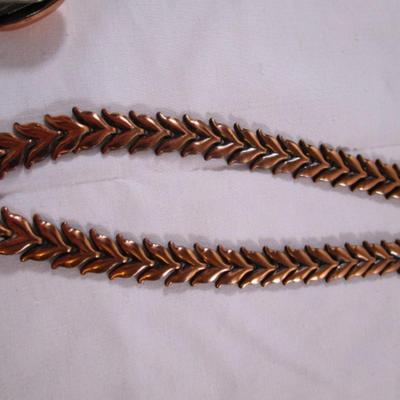 Renoir 14" Copper necklace & clip earrings