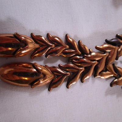 Renoir 14" Copper necklace & clip earrings