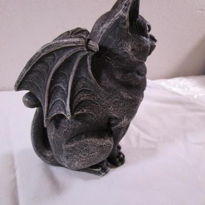 Stoic Guardian Feline Gargoyle candleholder