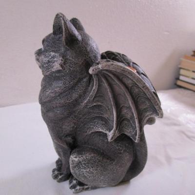 Stoic Guardian Feline Gargoyle candleholder