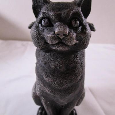 Stoic Guardian Feline Gargoyle candleholder