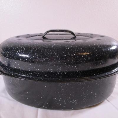 Enamel roasting pan with lid 9 x 13