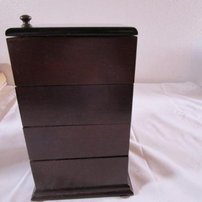 Vintage Bombay Co. 4-tier wood jewelry box