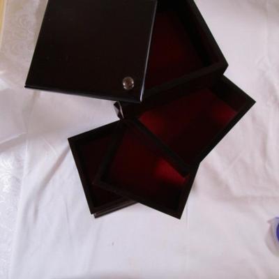 Vintage Bombay Co. 4-tier wood jewelry box