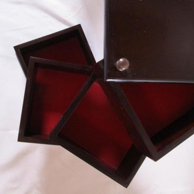 Vintage Bombay Co. 4-tier wood jewelry box