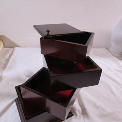 Vintage Bombay Co. 4-tier wood jewelry box