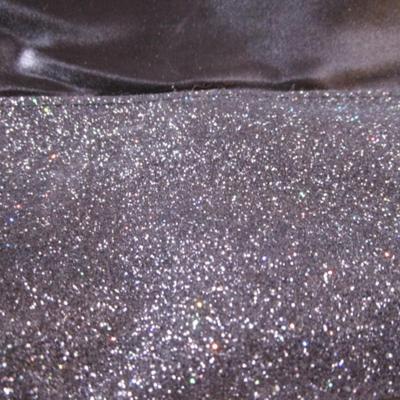 Black tote bag, nylon satin, patent leather handles