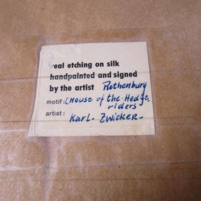 3 Rothenburg etchings on silk