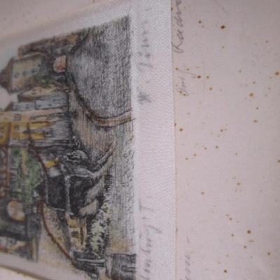 3 Rothenburg etchings on silk