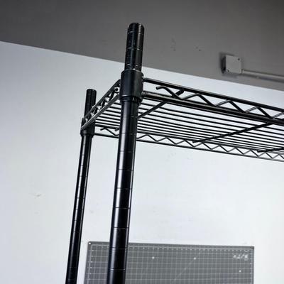 Black Bakers Rack on Wheels 