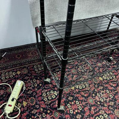 Black Bakers Rack on Wheels 