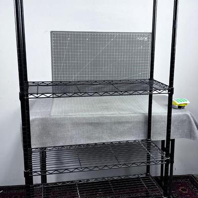 Black Bakers Rack on Wheels 