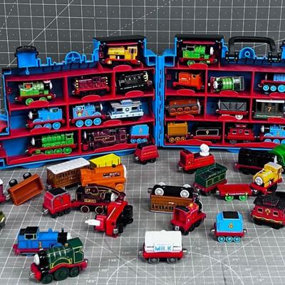 Thomas the Tank Engine Die Cast Train Cars in Case Plus extra