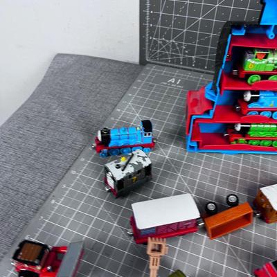 Thomas the Tank Engine Die Cast Train Cars in Case Plus extra