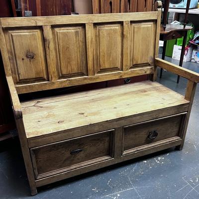 Rustic WOOD Pine Bench