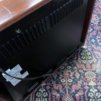 Electric Fireplace in Cherry Stained Oak Cabinet