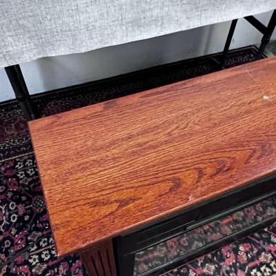 Electric Fireplace in Cherry Stained Oak Cabinet