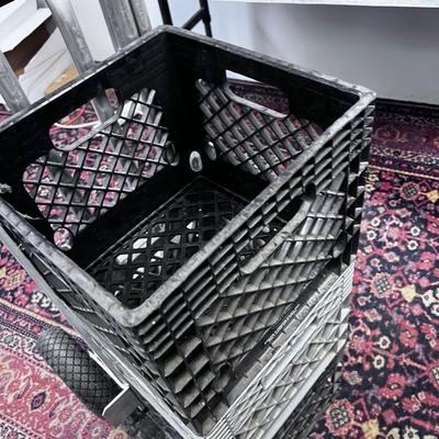 4 Plastic Milk Crates 