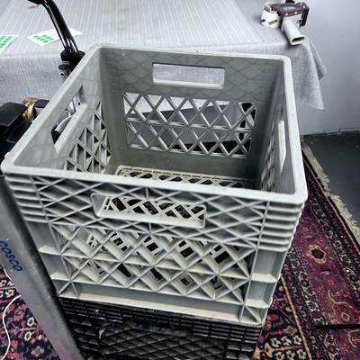 4 Plastic Milk Crates 