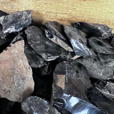 Old AMMO Crate Complete Full of Rock Hound OBSIDIAN ROCKS