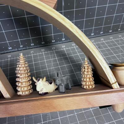 Candelabra Nativity Wood German Made 